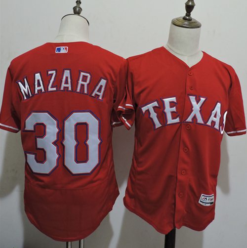 Rangers #30 Nomar Mazara Red Flexbase Authentic Collection Stitched MLB Jersey - Click Image to Close